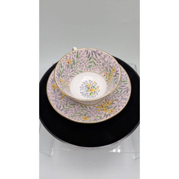 Rosina Wide Mouth Teacup & Saucer Set Floral Pattern & Gold Trim Bone China - Picture 7 of 16